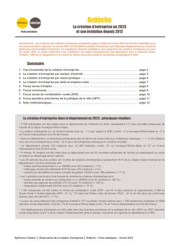 La création d'entreprise en Ardèche en 2023