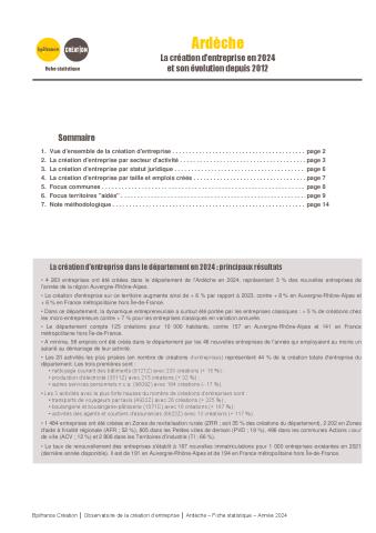 La création d'entreprise en Ardèche en 2024