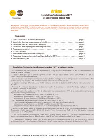 La création d'entreprise en Ariège en 2022