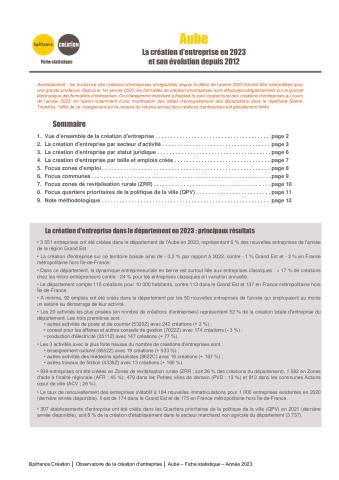 La création d'entreprise dans l'Aube en 2023