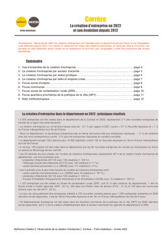 La création d'entreprise en Corrèze en 2022