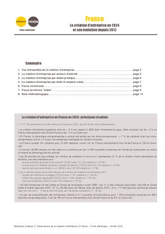 La création d'entreprise en France en 2024