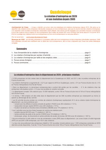 La création d'entreprise en Guadeloupe en 2020