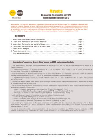 La création d'entreprise à Mayotte en 2023