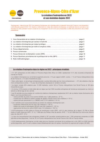 La création d'entreprise en Provence-Alpes-Côte d'Azur en 2022