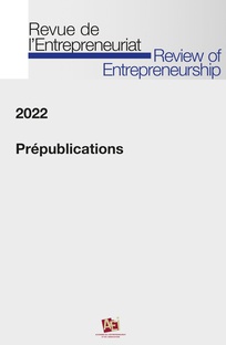Couverture de la revue de l'entrepreneuriat