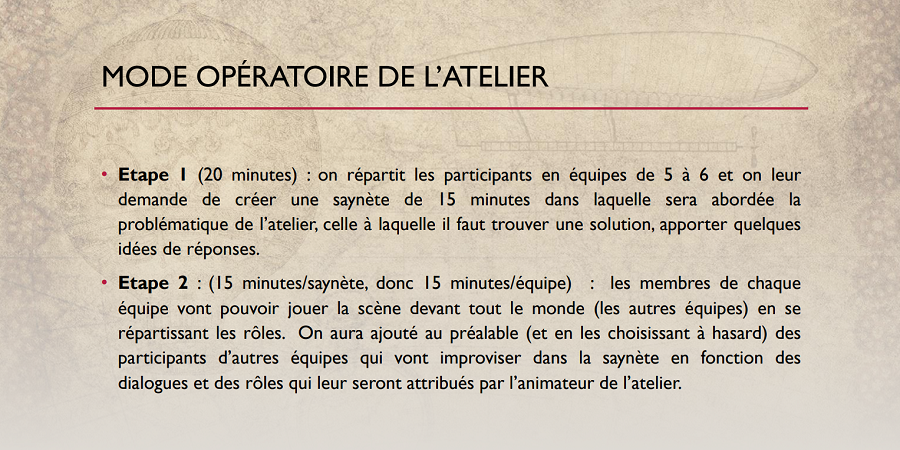 Fiche pédagogique - Animer un atelier Jeux de rôles et improvisation